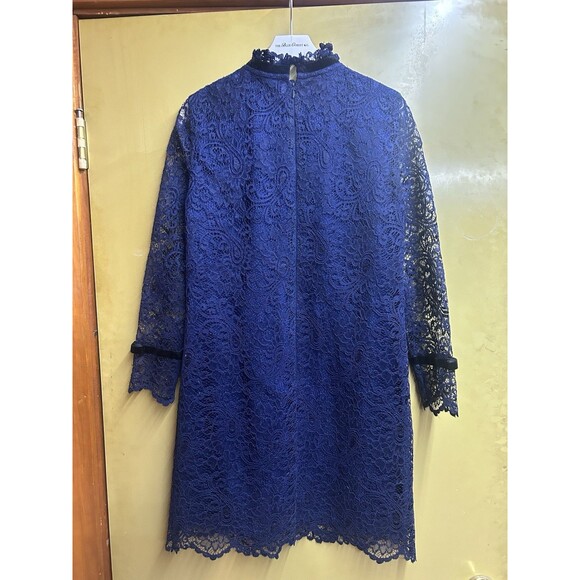 Tahiri Navy Lace Long Sleeve Dress - Picture 3 of 5